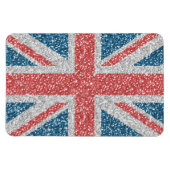 Cool angesagter UK Union Jack Flag Imitats Glitzer Magnet (Horizontal)
