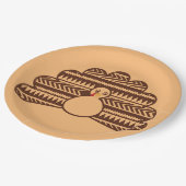 cool angesagter Urlaub Truthahn Erntedank Pappteller (Schrägansicht)