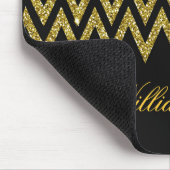 Cool angesagter Zickzack Zick-Zag-Imitat Glitzer Mousepad (Ecke)