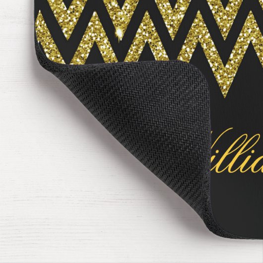 Cool angesagter Zickzack Zick-Zag-Imitat Glitzer Mousepad (Ecke)