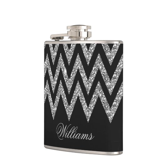 Cool angesagter Zickzack Zickzack-Imitat Glitzer Flachmann (Links)