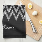 Cool angesagter Zickzack Zickzack-Imitat Glitzer Geschirrtuch (Viertel Falte)