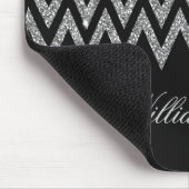 Cool angesagter Zickzack Zickzack-Imitat Glitzer Mousepad (Ecke)