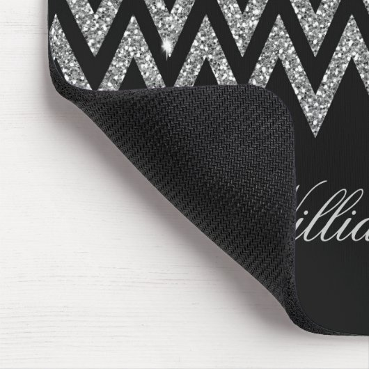 Cool angesagter Zickzack Zickzack-Imitat Glitzer Mousepad (Ecke)