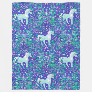 Cool Animal Pattern - Mandala Unicorn 1 Fleecedecke