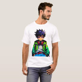Cool Anime Boy Art T-Shirt (Vorne ganz)