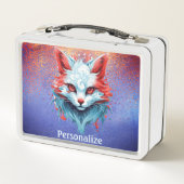 Cool Anime Magic Feline Cat Goth Personalisiert Metall Brotdose (Rückseite)