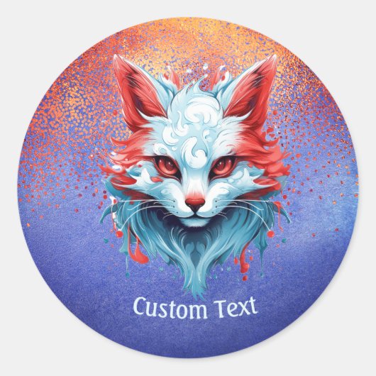 Cool Anime Magical Cat Personalisiert Runder Aufkleber (Vorderseite)