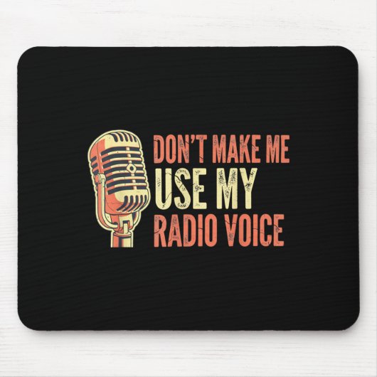 Cool Announcer Voice Humor Vintage Broaasting Stud Mousepad (Vorne)