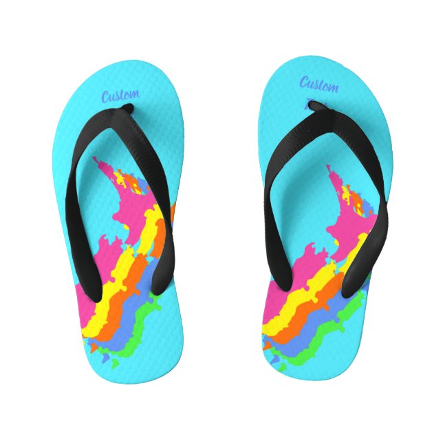 Cool Aotearoa Neuseeland Fluorescent Jandals Fli Kinderbadesandalen (Fußbett)