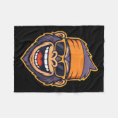 Cool Ape Gorilla Head Funky Monkey Retro Bandana C Fleecedecke (Vorderseite (Horizontal))
