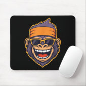Cool Ape Gorilla Head Funky Monkey Retro Bandana C Mousepad (Mit Mouse)