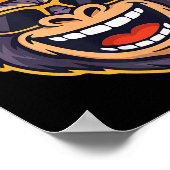 Cool Ape Gorilla Head Funky Monkey Retro Bandana C Poster (Ecke)