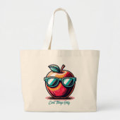 Cool Apple-Retro Pop Art Jumbo Stoffbeutel (Vorne)