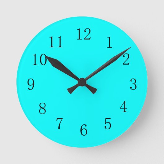 Cool Aqua Blue Kitchenwall Clock Runde Wanduhr (Vorderseite)