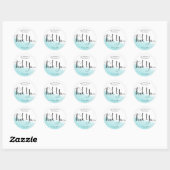 Cool Aqua Blue Wave Splash Hochzeit Vielen Dank Runder Aufkleber (Blatt)