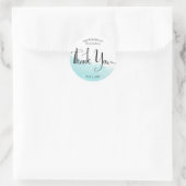Cool Aqua Blue Wave Splash Hochzeit Vielen Dank Runder Aufkleber (Tasche)