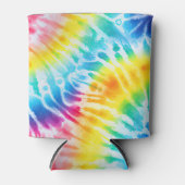 Cool Aqua Red Blue Yellow Orange Gefärbte Krawatte Dosenkühler (Vorderseite)