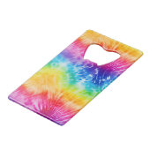 Cool Aqua Red Blue Yellow Orange Gefärbte Krawatte Geldbeutel Flaschenöffner (Rückseite Schrägansicht)