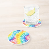 Cool Aqua Red Blue Yellow Orange Gefärbte Krawatte Getränkeuntersetzer (Seite)