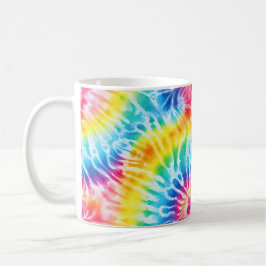 Cool Aqua Red Blue Yellow Orange Gefärbte Krawatte Kaffeetasse
