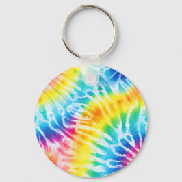 Cool Aqua Red Blue Yellow Orange Gefärbte Krawatte Schlüsselanhänger