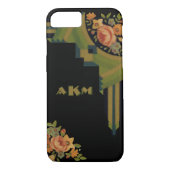 Cool Art Deco Floral Monogram Case-Mate iPhone Hülle (Rückseite)
