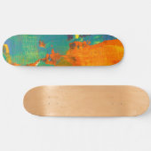 Cool Art Green Orange bemalt Skateboard (Horizontal)