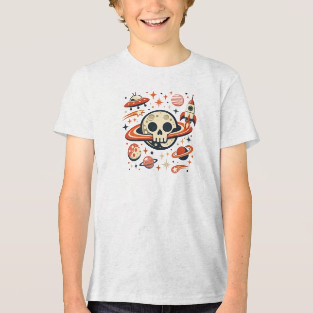 Cool Astronaut Galaxy Rocket Stars for Kids Boys  Tri-Blend Shirt (Vorderseite)