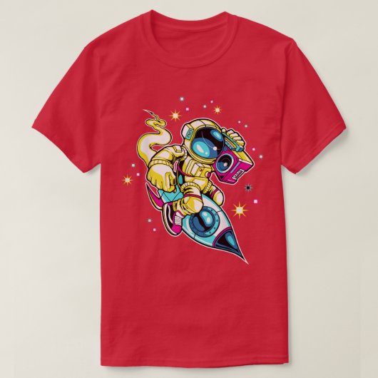 Cool astronaut Space Art Rocket design  T-Shirt (Design vorne)