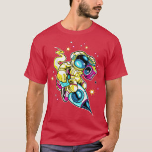 Cool astronaut Space Art Rocket design  T-Shirt