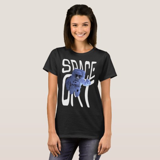 Cool Astronaut Space Cat T-Shirt (Vorne ganz)