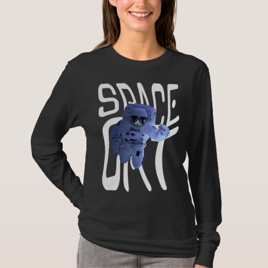 Cool Astronaut Space Cat T-Shirt (Vorderseite)