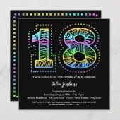 Cool auf Black 18. Geburtstagsparty Einladung (Vorne/Hinten)