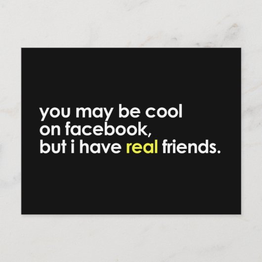 Cool auf Facebook Postkarte (Vorderseite)