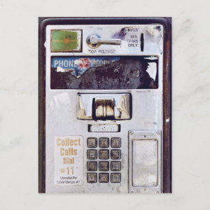 Cool aufgegebene Payphone Postkarte