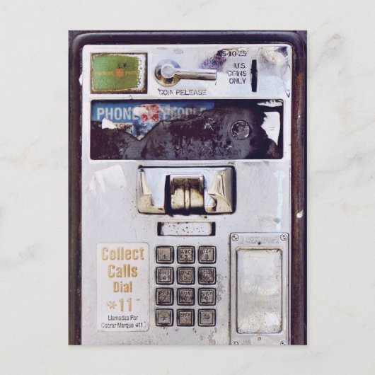 Cool aufgegebene Payphone Postkarte (Vorderseite)