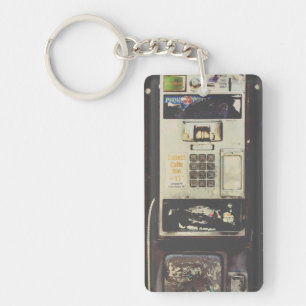 Cool aufgegebene Payphone Schlüsselanhänger