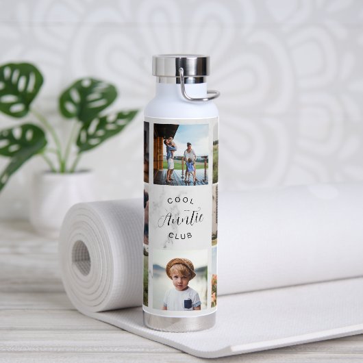 Cool Auntie Club | Moderne FotoCollage Trinkflasche (Yoga)