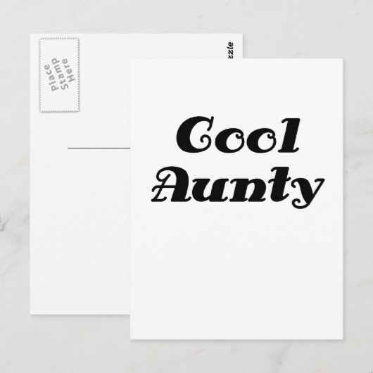 Cool Aunty Postkarte (Vorne/Hinten)