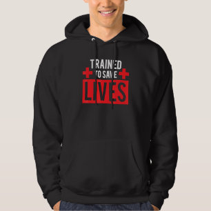 Cool ausgebildet, um Leben Retten Gekümmert Rotes Hoodie