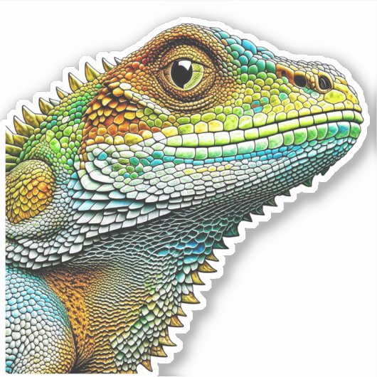 Cool aussehende Lizard AI Art Aufkleber (Vorderseite)