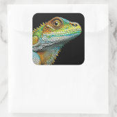 Cool aussehende Lizard AI Art Quadratischer Aufkleber (Tasche)