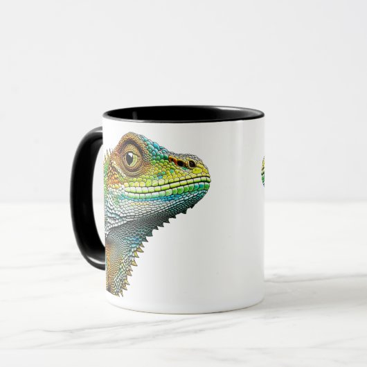 Cool aussehende Lizard AI Art Tasse (Vorderseite Links)
