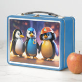 Cool aussehende Pinguine Metall Brotdose (Beispiel)