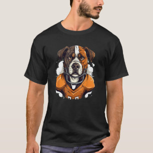 Cool aussehendes Hundegefecht im American Football T-Shirt