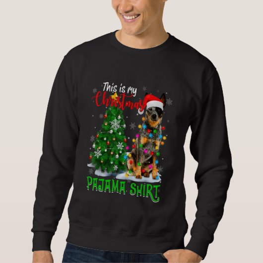 Cool Australian Cattle Dog Christmas Tree Lights S Sweatshirt (Vorderseite)