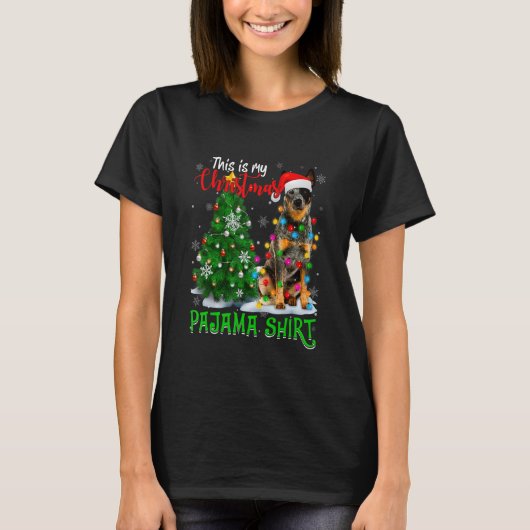 Cool Australian Cattle Dog Christmas Tree Lights S T-Shirt (Vorderseite)