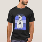 Cool Aviator Brille Nerdy Bull Terrier Dog Retro T-Shirt (Vorderseite)