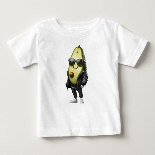 Cool Avocado | Baby Feines Jersey T-Shirt (Vorderseite)